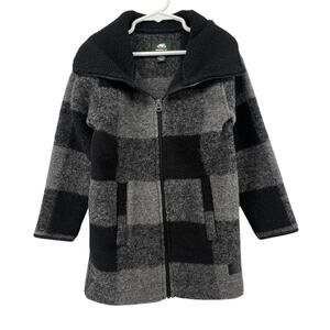Roots Kids Size Small Jacket 5-6 Years Plaid Wool Blend Zip Up Pockets